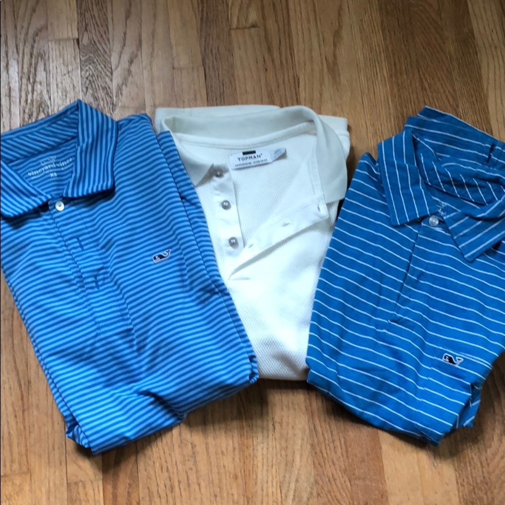 Three polos vineyard vines top man xs